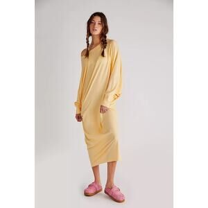 Free People Beach *IN BRIGHT YELLOW* Womens Lifestyle Maxi Dress XS